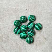 8MM ROUND CABOCHON SYNTHETIC MALACHITE(10PCS/BAG)